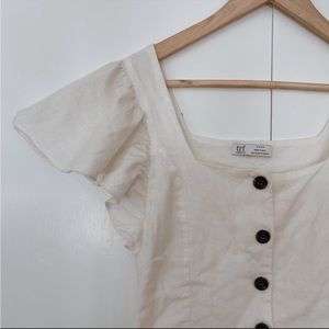 Zara Linen Crop Top XS